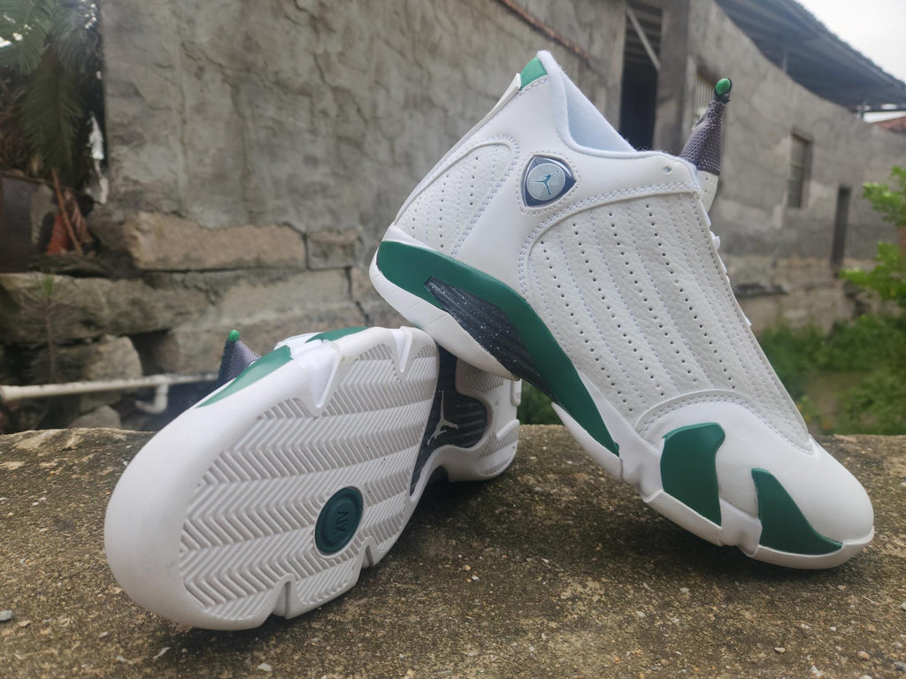Air Jordan 14 White & Green Sneakers