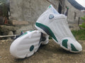 Air Jordan 14 White & Green Sneakers