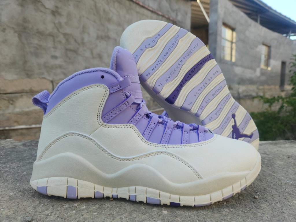 Air Jordan 10 White & Purple Sneakers