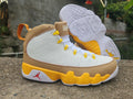 Air Jordan 9 White & Earthy Yellow Sneakers