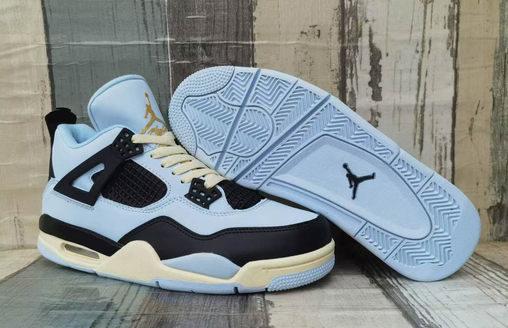 Air Jordan 4 Men's Light Blue & Black Sneakers