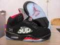 Air Jordan 5 Black & Red Collaboration Sneakers