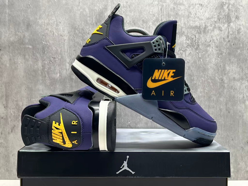 Air Jordan 4 Purple & Gold Lakers Sneakers