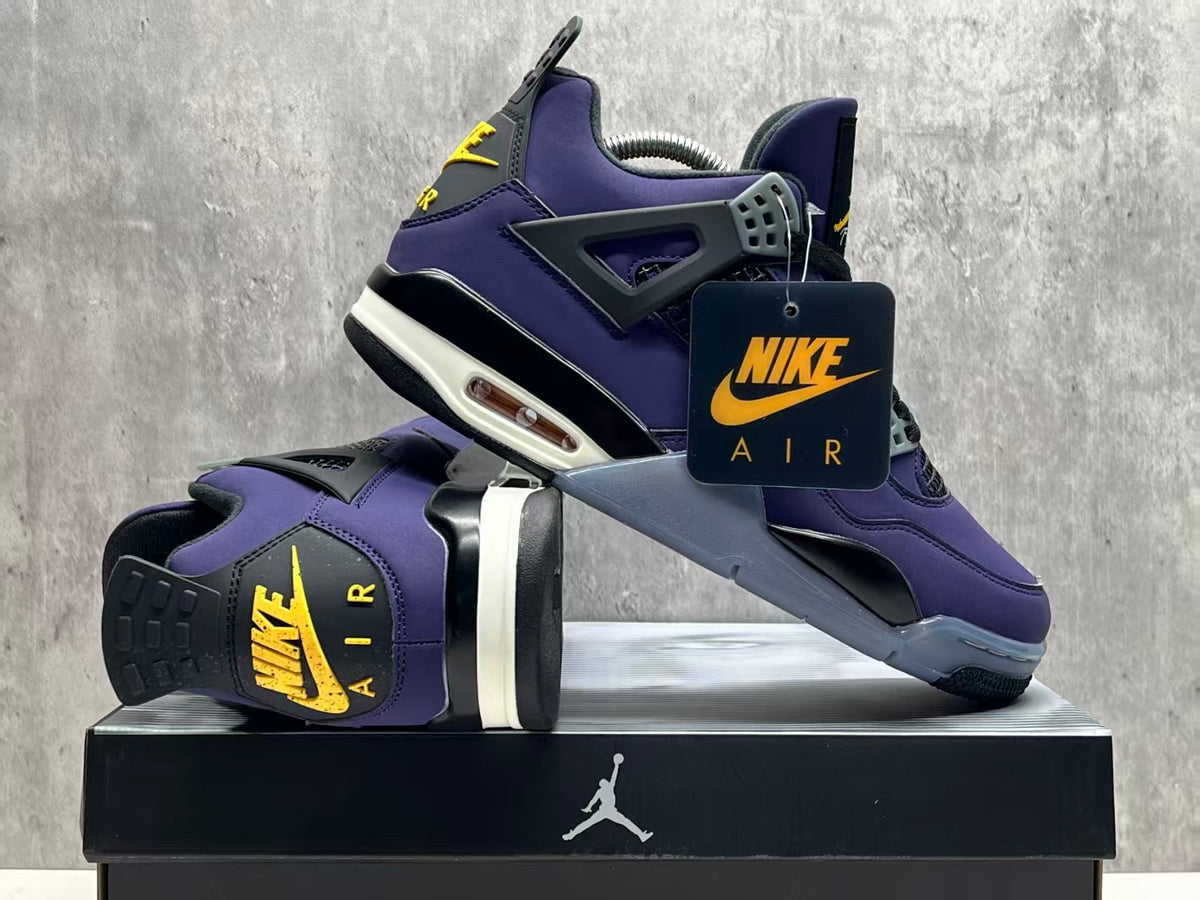 Air Jordan 4 Purple & Gold Lakers Sneakers