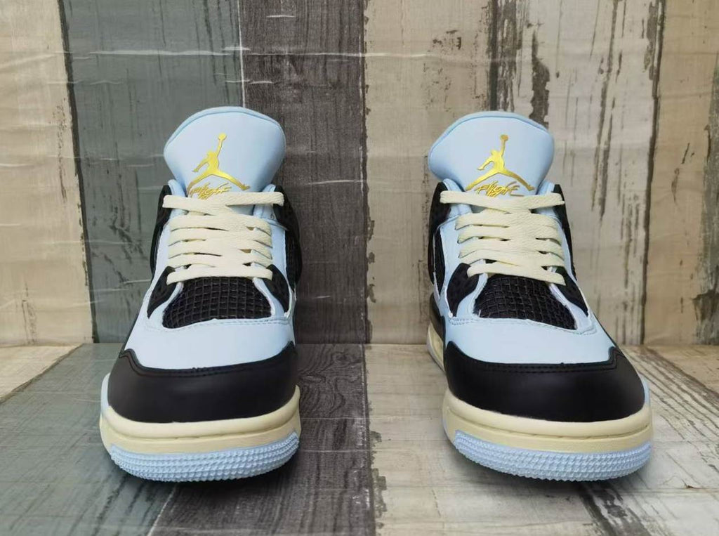 Air Jordan 4 Men's Light Blue & Black Sneakers
