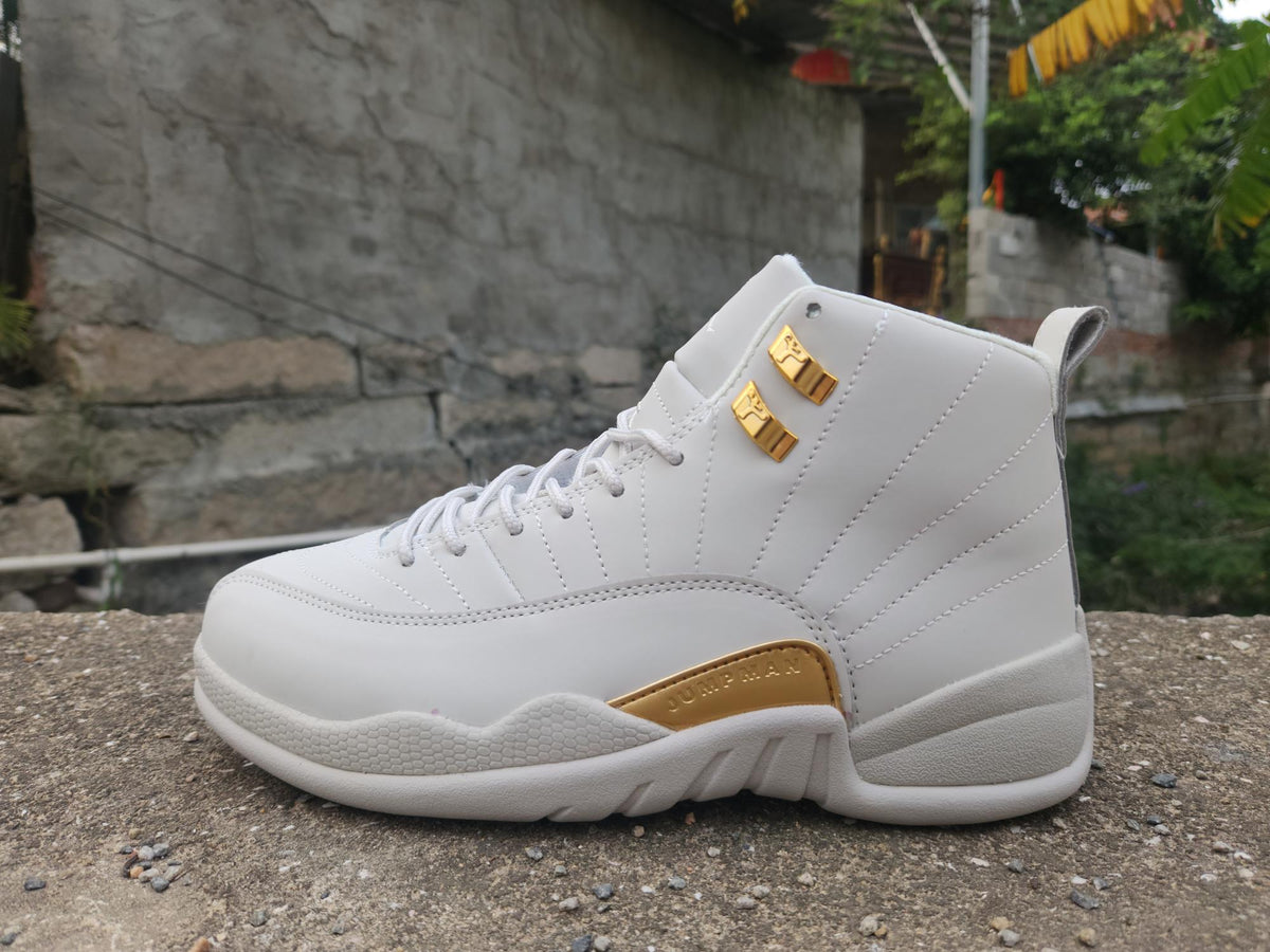 Air Jordan 12 Grey & Gold Sneakers