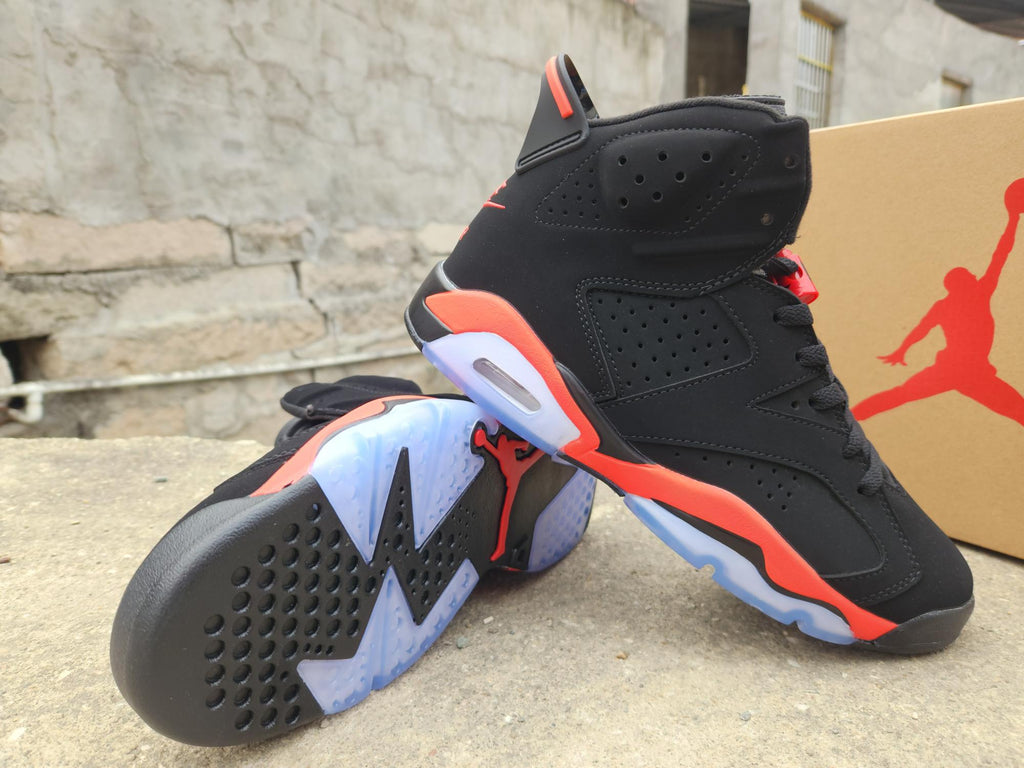 Air Jordan 6 Black & Red Shattered Backboard Sneakers
