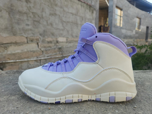 Air Jordan 10 White & Purple Sneakers