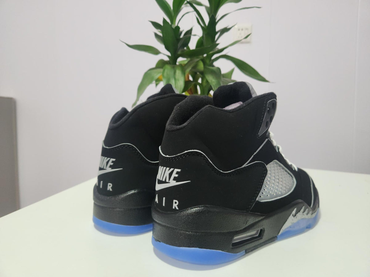 Air Jordan 5 Black & Silver Trim Sneakers