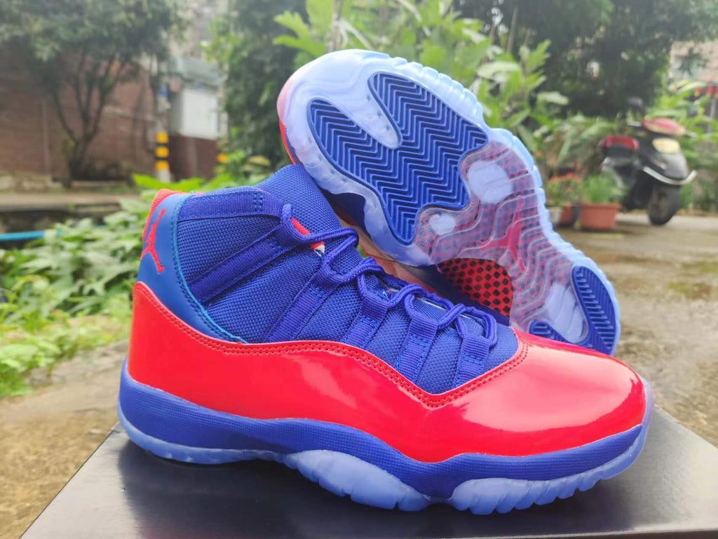 Air Jordan 11 Red & Royal Blue Sneakers