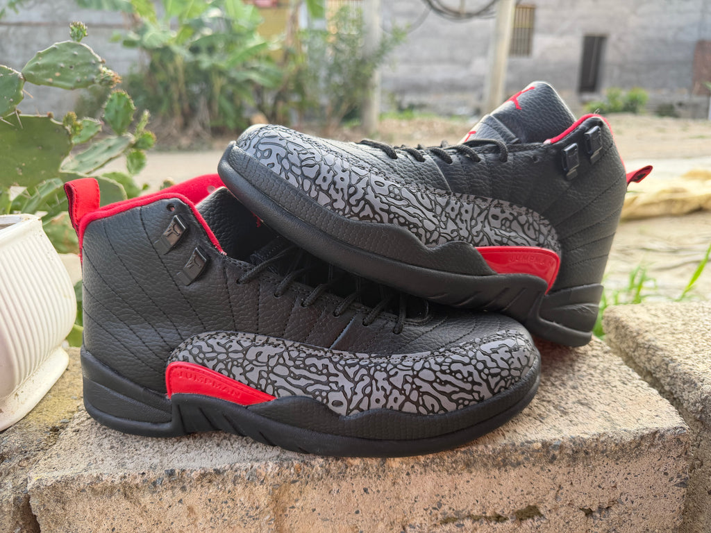 Air Jordan 12 Black Pattern Sneakers