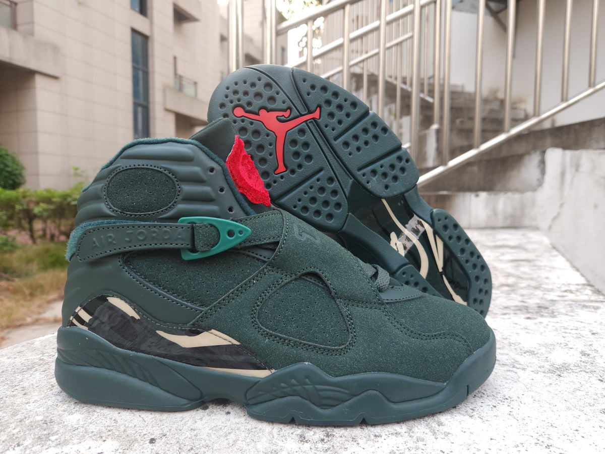 Air Jordan 8 Green Gold Black & Red Sneakers