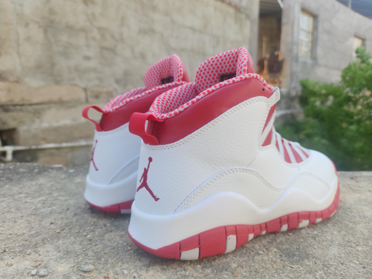 Air Jordan 10 White Grey & Red Sneakers