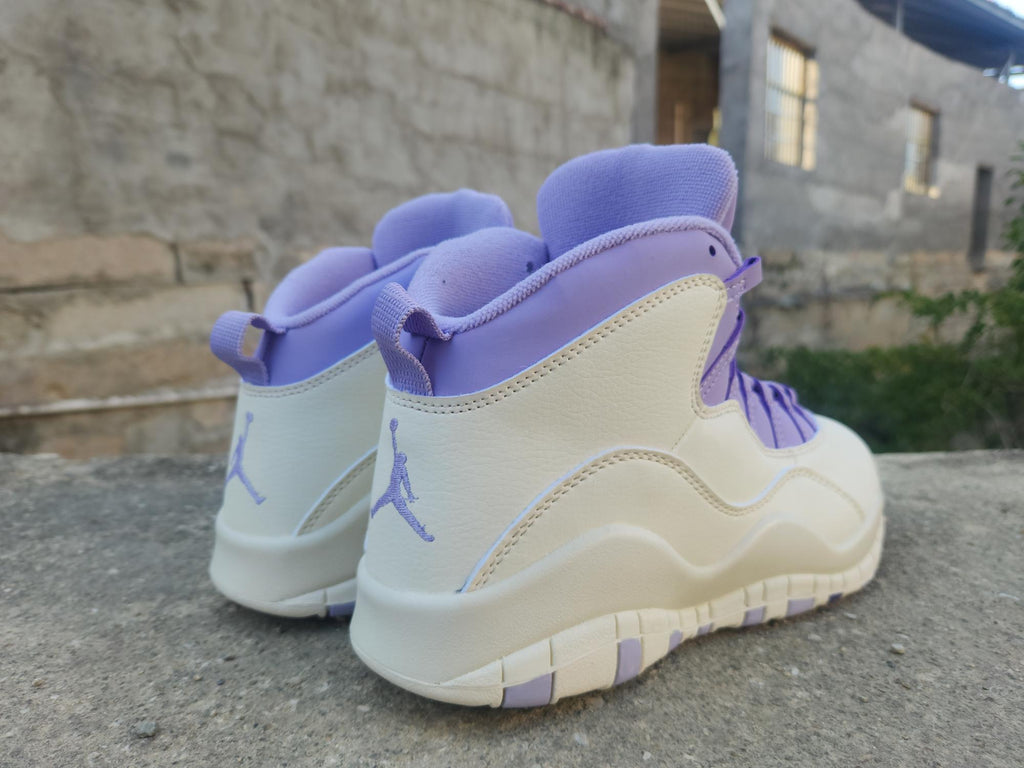 Air Jordan 10 White & Purple Sneakers