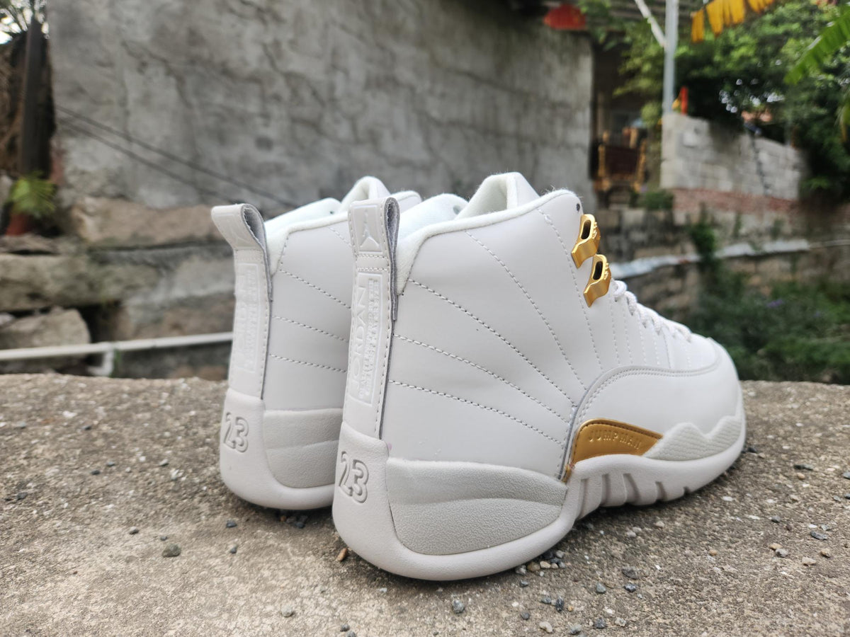 Air Jordan 12 Grey & Gold Sneakers