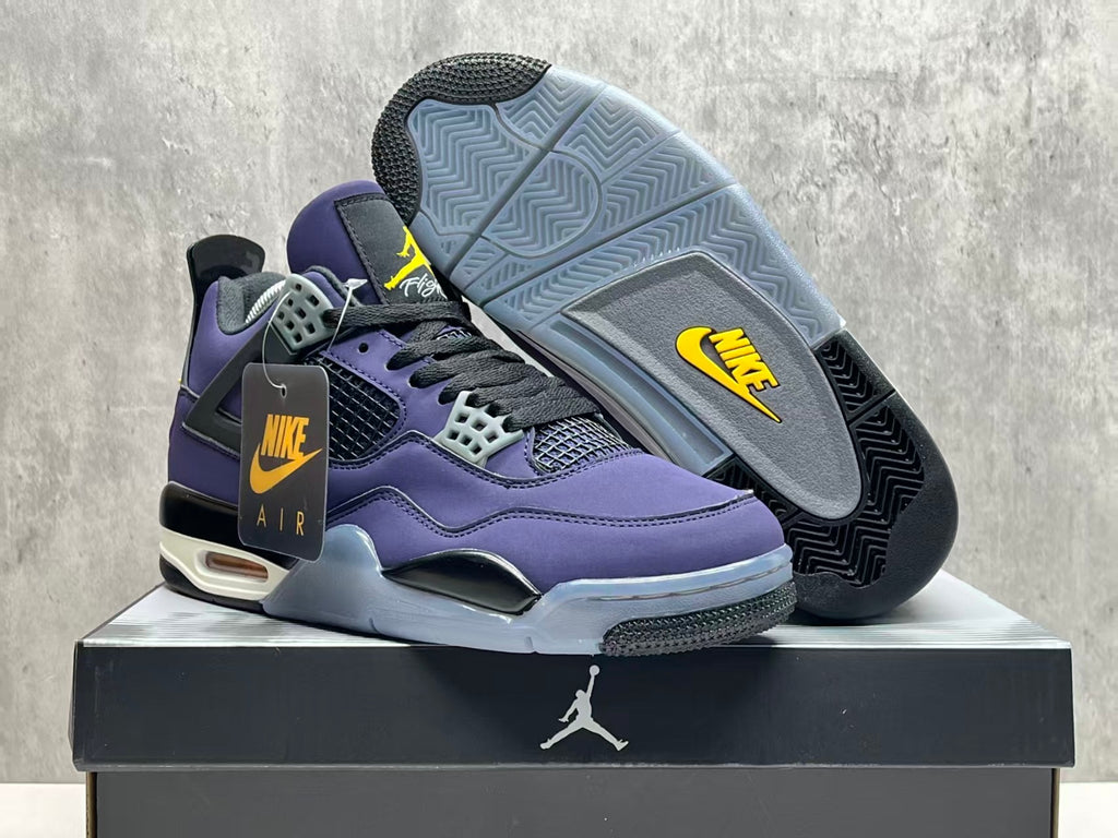 Air Jordan 4 Purple & Gold Lakers Sneakers