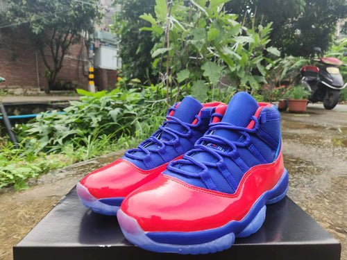 Air Jordan 11 Red & Royal Blue Sneakers