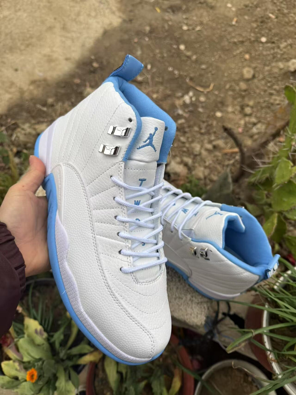 Air Jordan 12 Retro White & Jade Sneakers (Regular Batch)