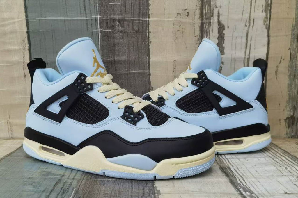 Air Jordan 4 Men's Light Blue & Black Sneakers