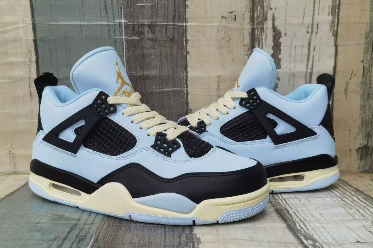Air Jordan 4 Men's Light Blue & Black Sneakers