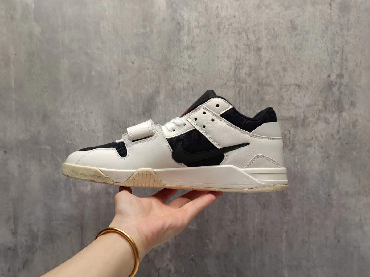Travis Scott x Air Jordan 1 Low White Green & Black Sneakers