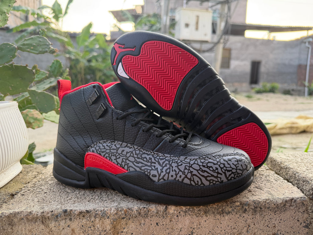 Air Jordan 12 Black Pattern Sneakers