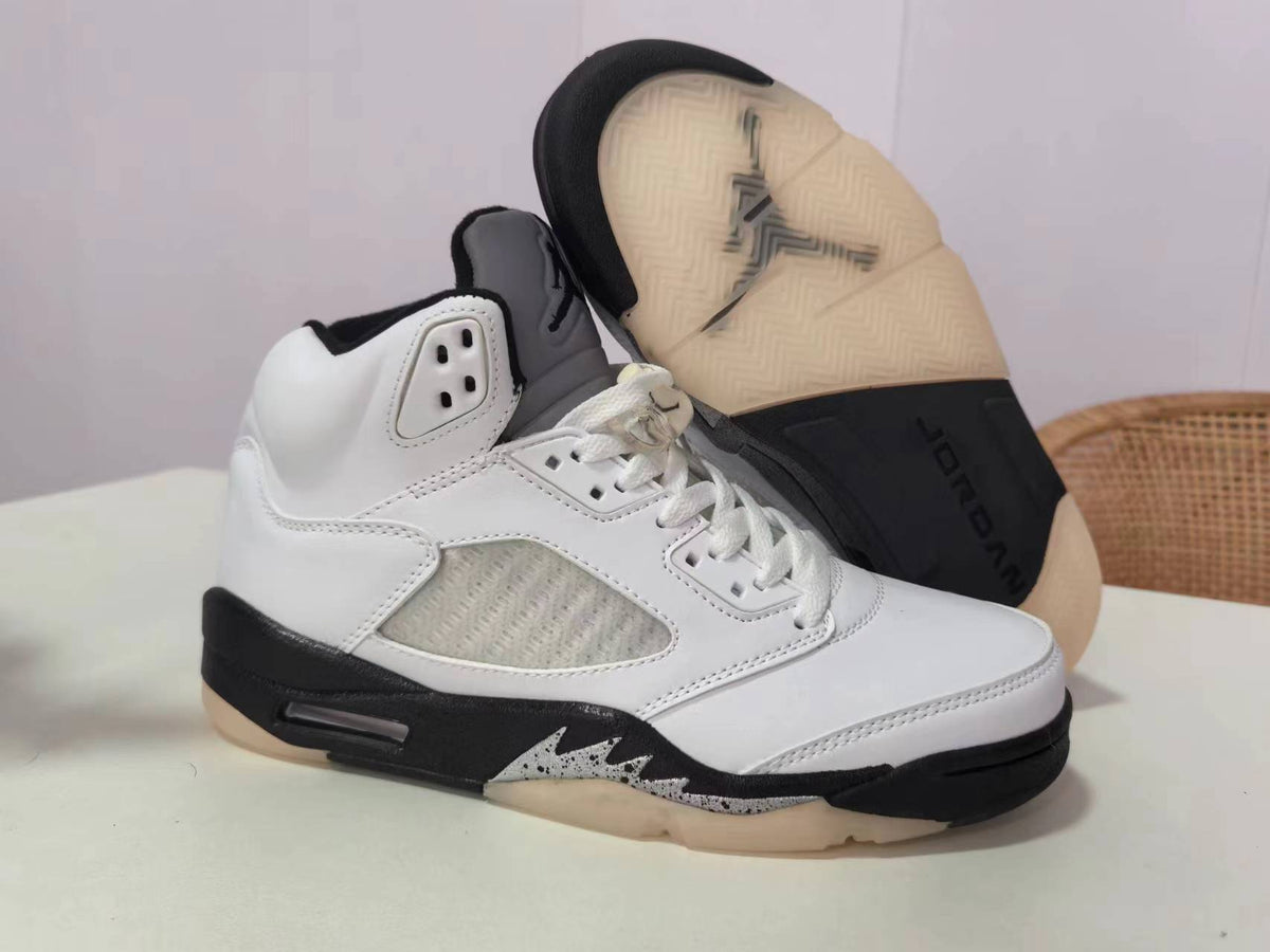 Air Jordan 5 White & Black Sneakers
