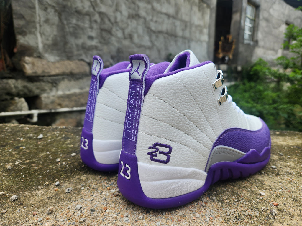 Air Jordan 12 White & Purple Sneakers