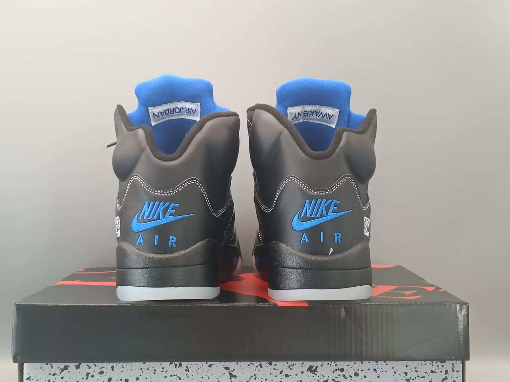 Awake NY x Air Jordan 5 Retro Black & Blue Sneakers