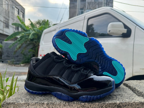 Air Jordan 11 Black & Gamma Blue Sneakers