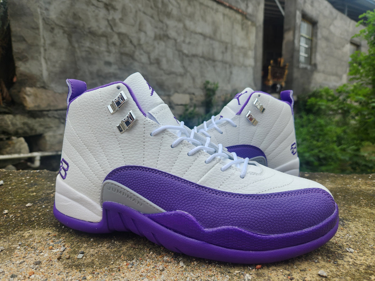 Air Jordan 12 White & Purple Sneakers