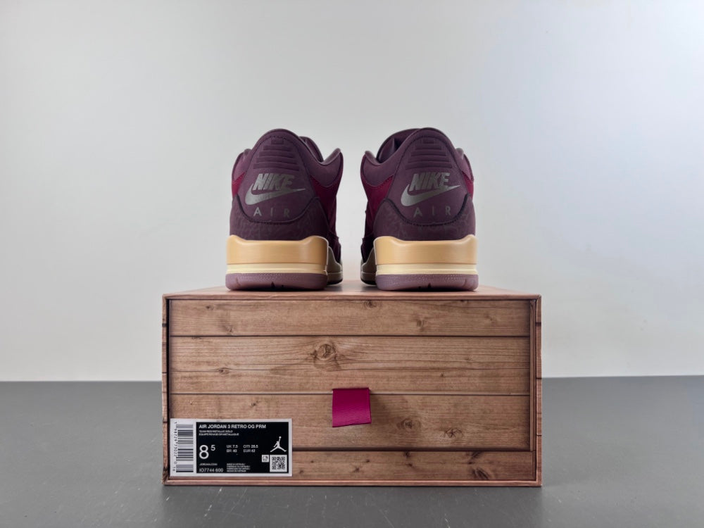 Air Jordan 3 BIN 23 Burgundy Sneakers