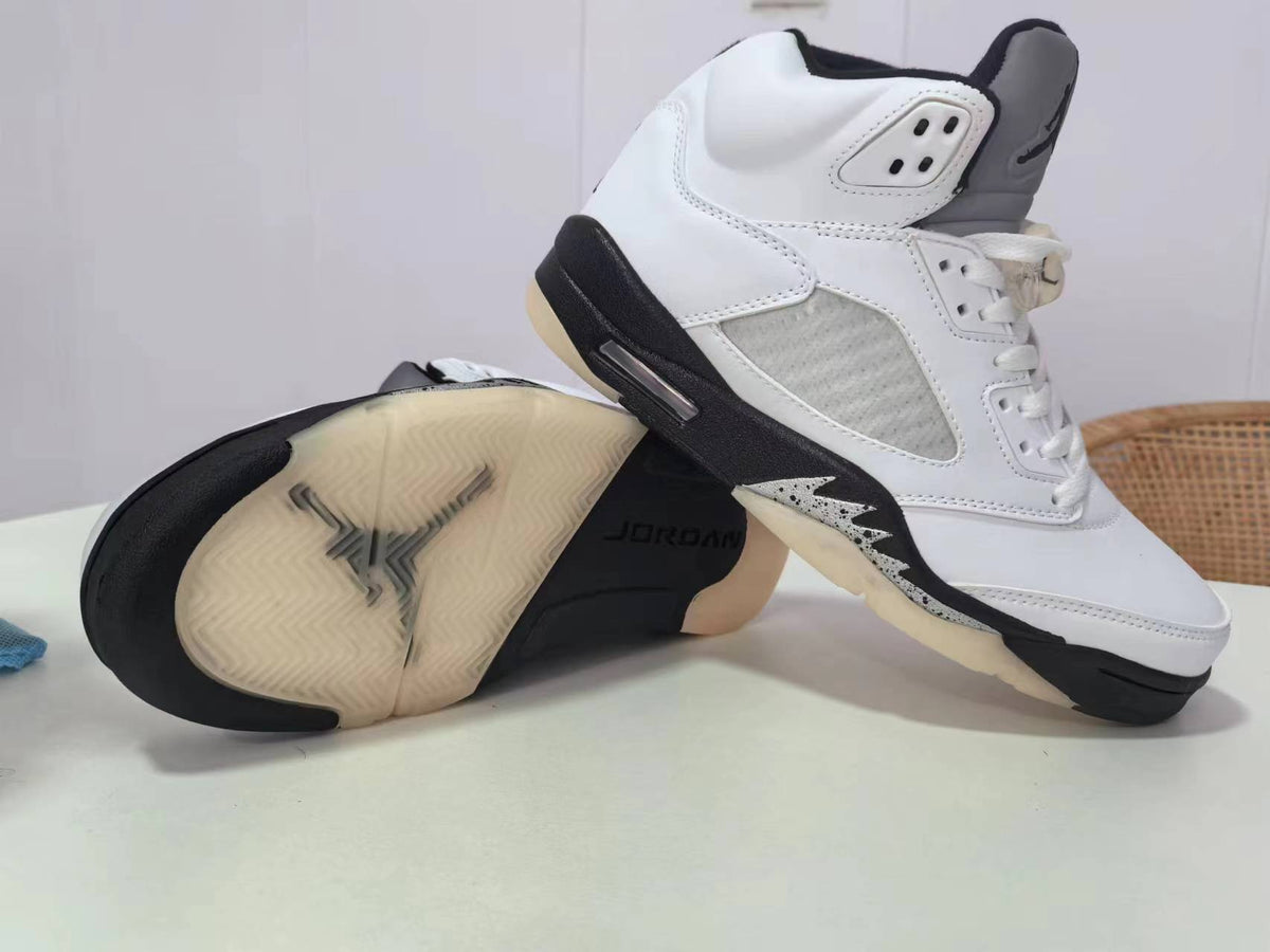 Air Jordan 5 White & Black Sneakers