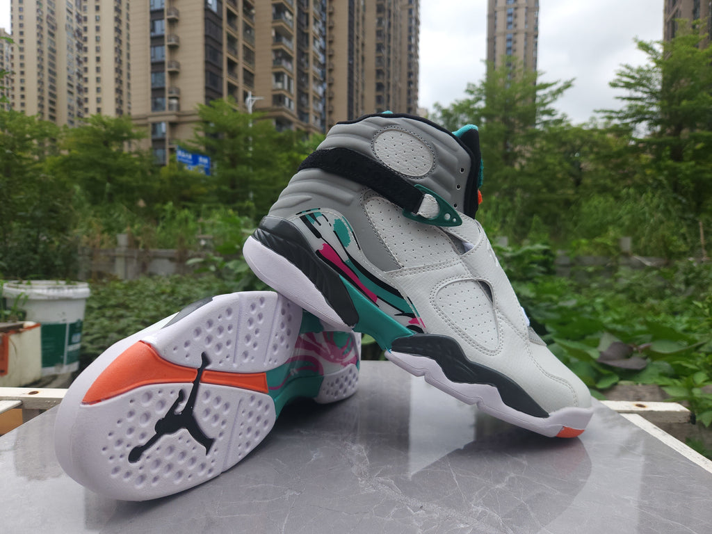 Air Jordan 8 Retro White Grey & Green Sneakers