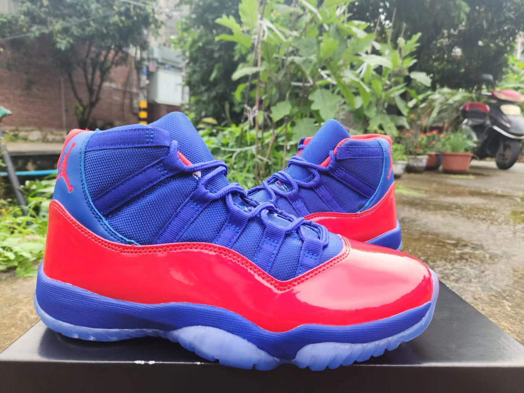Air Jordan 11 Red & Royal Blue Sneakers
