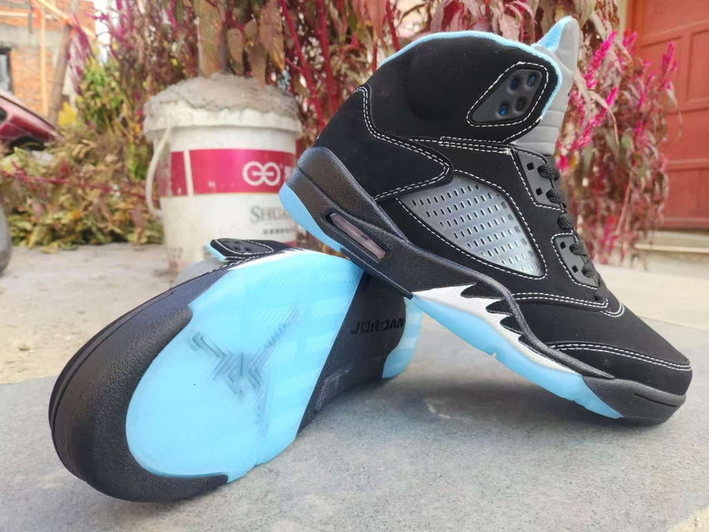 Air Jordan 5 Black & University Blue Sneakers