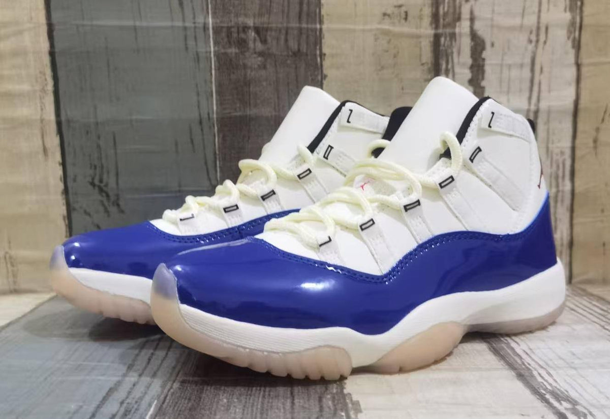 Air Jordan 11 Retro White, Blue & Red Sneakers