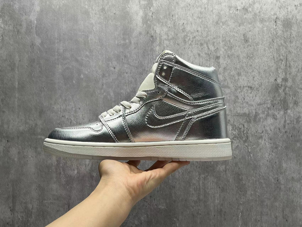 Air Jordan 1 Metallic Silver Sneakers