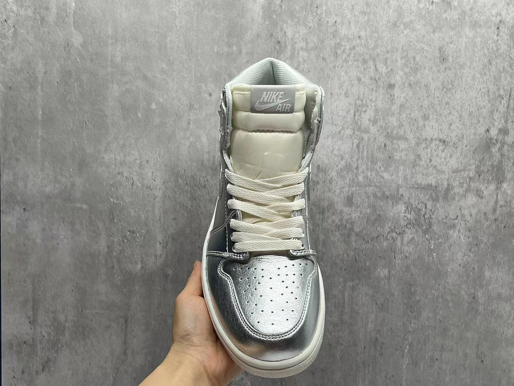 Air Jordan 1 Metallic Silver Sneakers