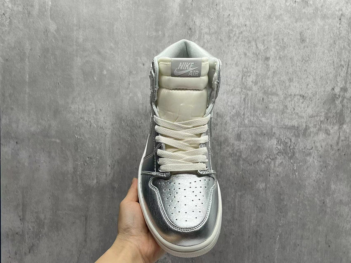 Air Jordan 1 Metallic Silver Sneakers